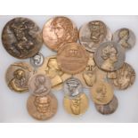 Miscellaneous, Johannes Brahms, 1897, a bronze medal by A. Hartig, 74mm, 148.82 (Niggl...