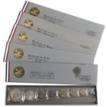 France, Fifth Republic, specimen Sets (5), all 1966, comprising 10 Francs to Centime, Paris...