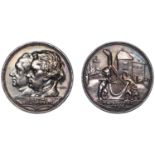 Germany, Goethe and Beethoven, 1926, a bronze medal by K. Goetz, conjoined busts left, rev....