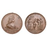 Germany, Coronation of Joseph I in Augsburg, 1690, a bronze medal by P.H. M&uuml;ller, draped...