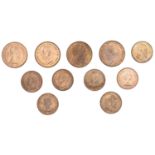 Edward VII, Penny, 1903, Halfpence (2) 1902, 1910 (S 3990, 3991); George V, Penny, 1927 (S...