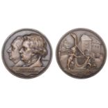 Germany, Goethe and Beethoven, 1926, a bronze medal by K. Goetz, conjoined busts left, rev....