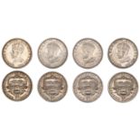 Australia, George V, Florins (4), all 1927, Opening of Parliament (KM 31) [4]. Extremely...