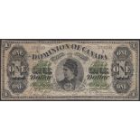 Dominion of Canada, $1, 1 June 1878, serial number 578310, plate position A, payable at...