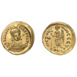 Anastasius (491-518), Solidus, Constantinople, 507-18, 2nd Officina, helmeted and cuirassed...