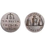 18th Century Tokens, Co DUBLIN, Dublin, T. O'Bryen, Farthing, 1796, three sugar-loaves...