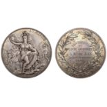 France, Au M&eacute;rite, an silver award medal by Chaplain and Dubois, Athena seated holding...