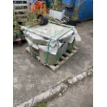 Stone garden with granite top  table and chairs still packaged up no marks anywhere all looks