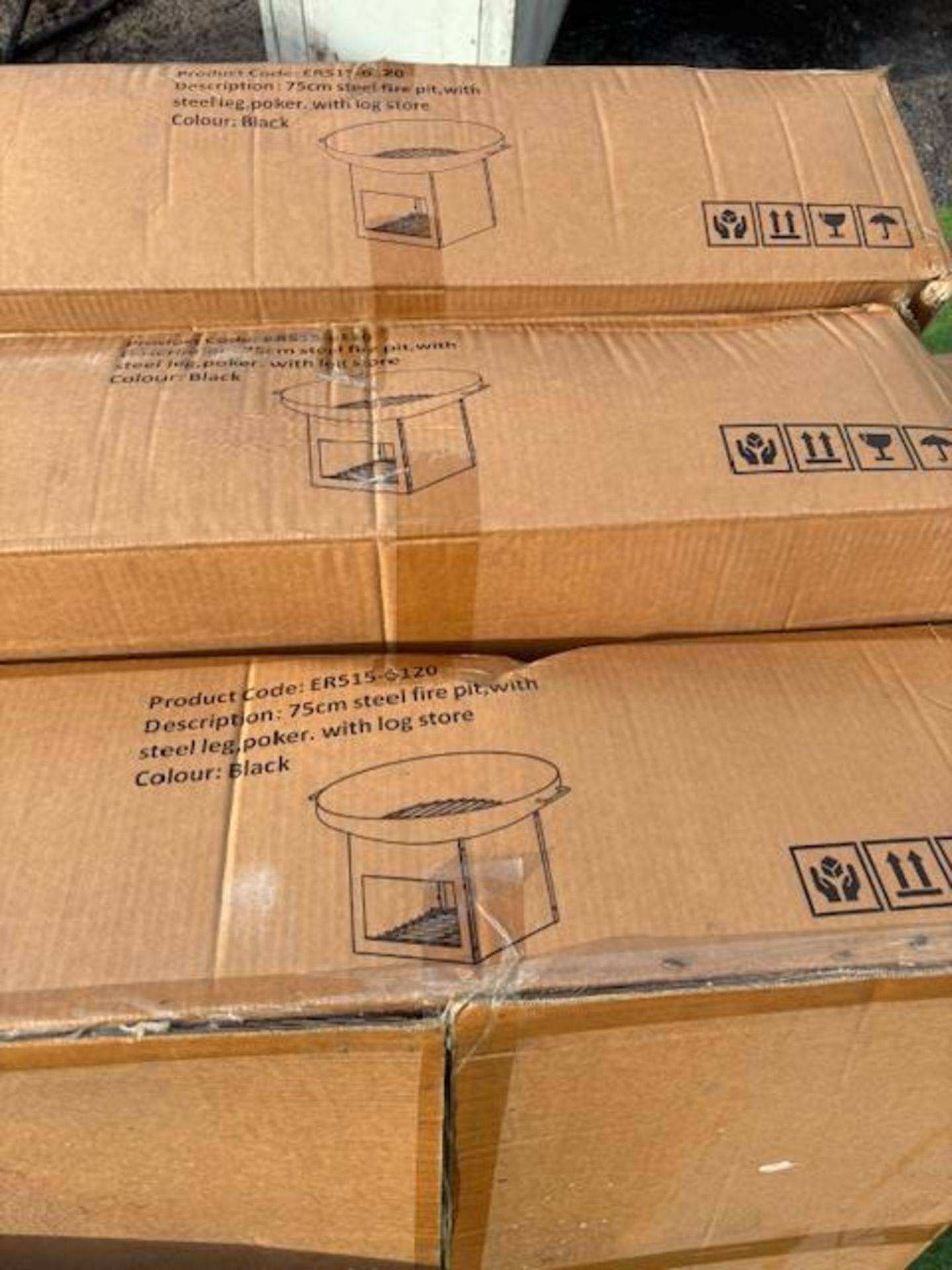 Fire Pit with log storage, brand new in box - Image 4 of 4