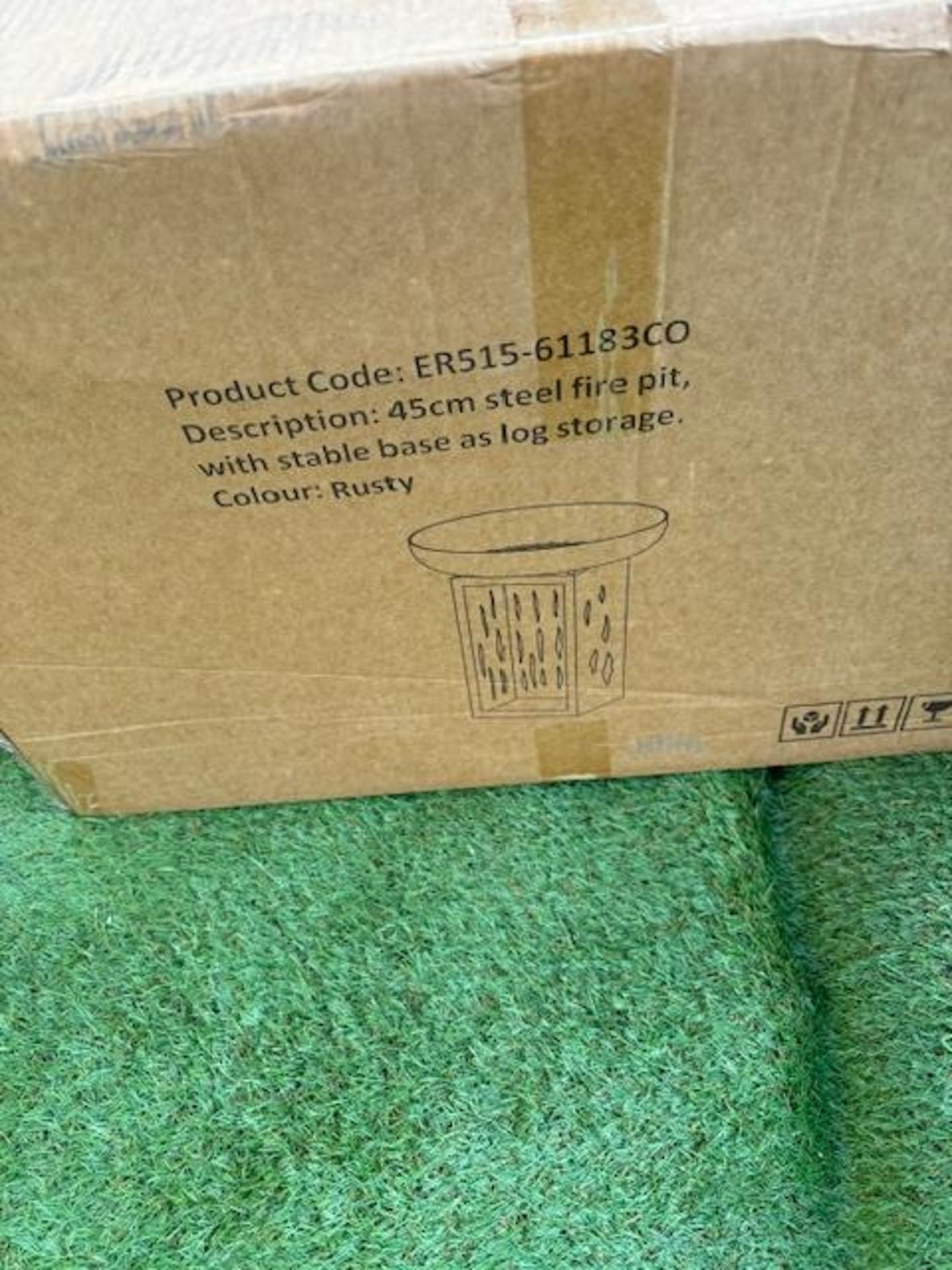 Fire Pit with log storage, brand new in box - Image 2 of 4