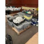 Pallet of powder coating powder various colours along with powder coat machine