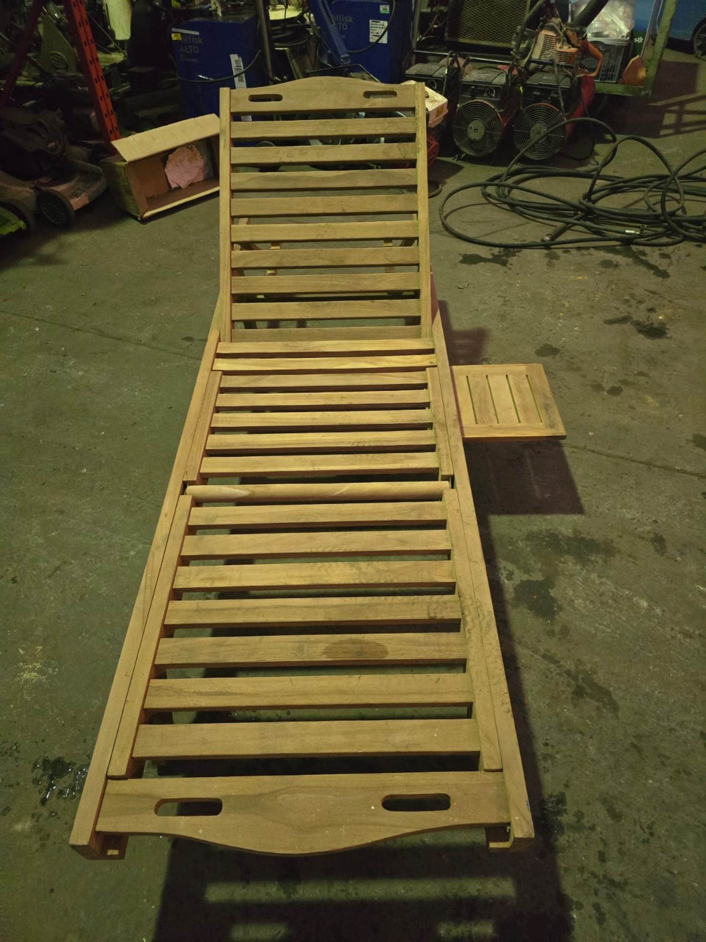 Solid Teak Reclining sun lounger