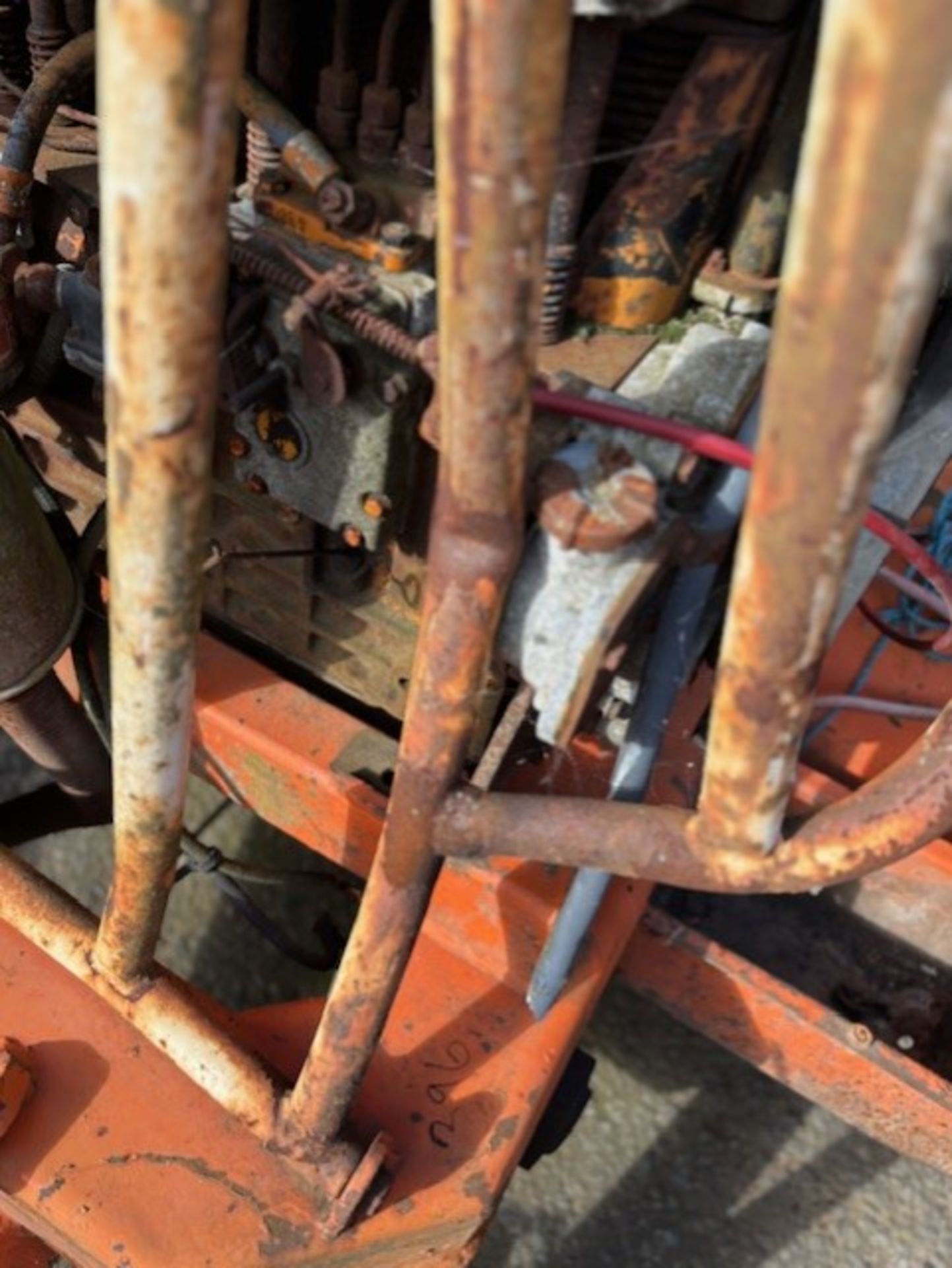 Wood chipper with big 3 cylinder diesel engine engine is free and moving needs some wiring work - Image 8 of 8