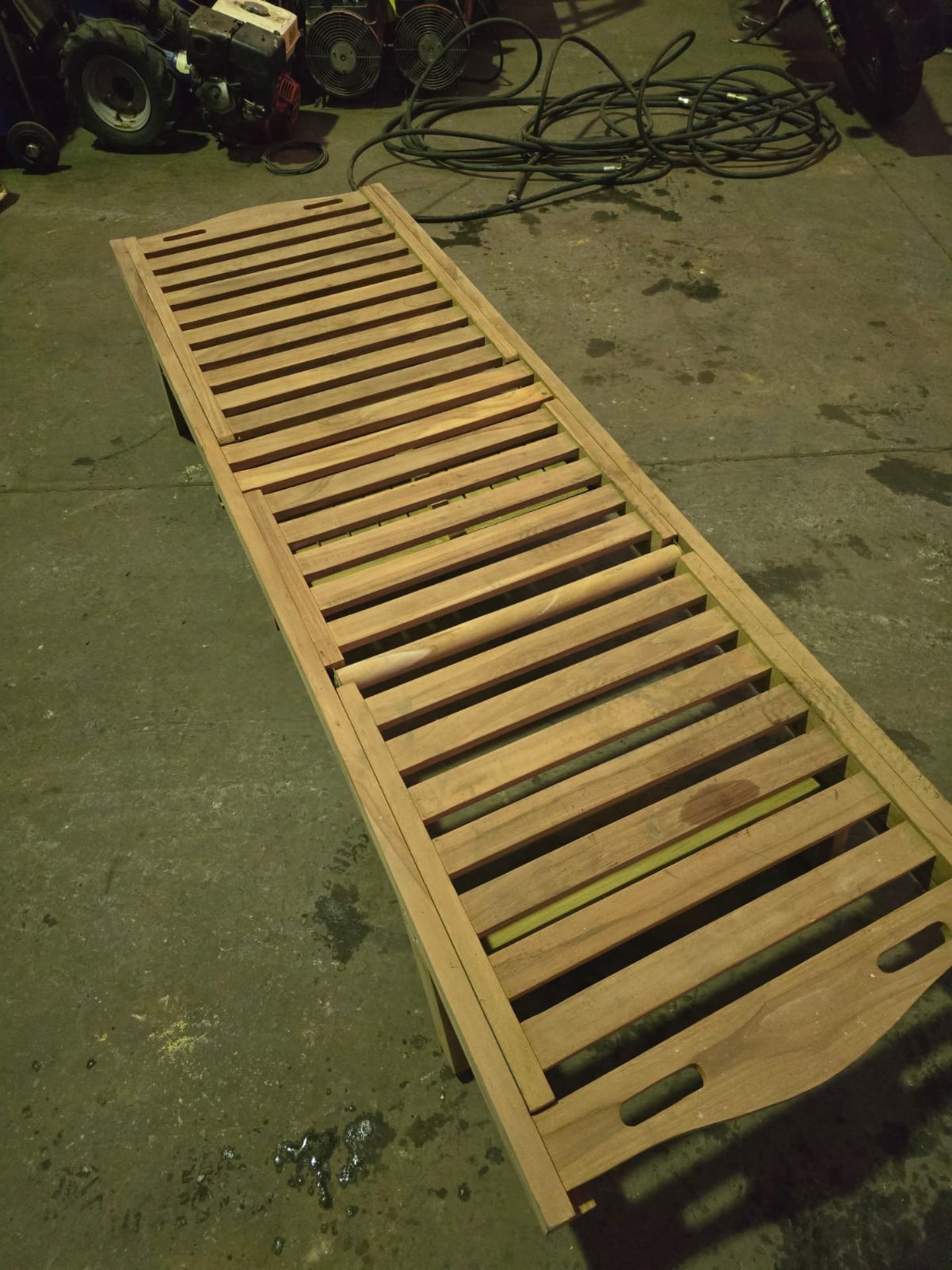 Solid Teak Reclining sun lounger - Image 3 of 3