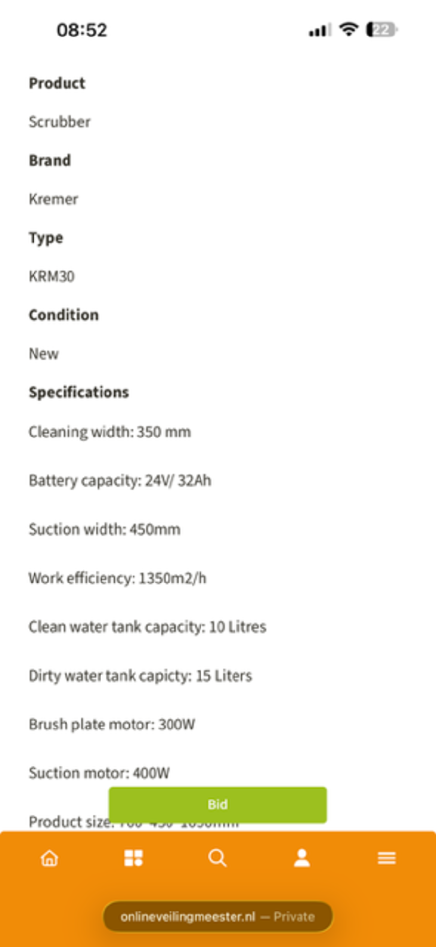 Kremer walk behind floor scrubber Still boxed never been opened this isn’t faulty at all and is from - Image 4 of 7