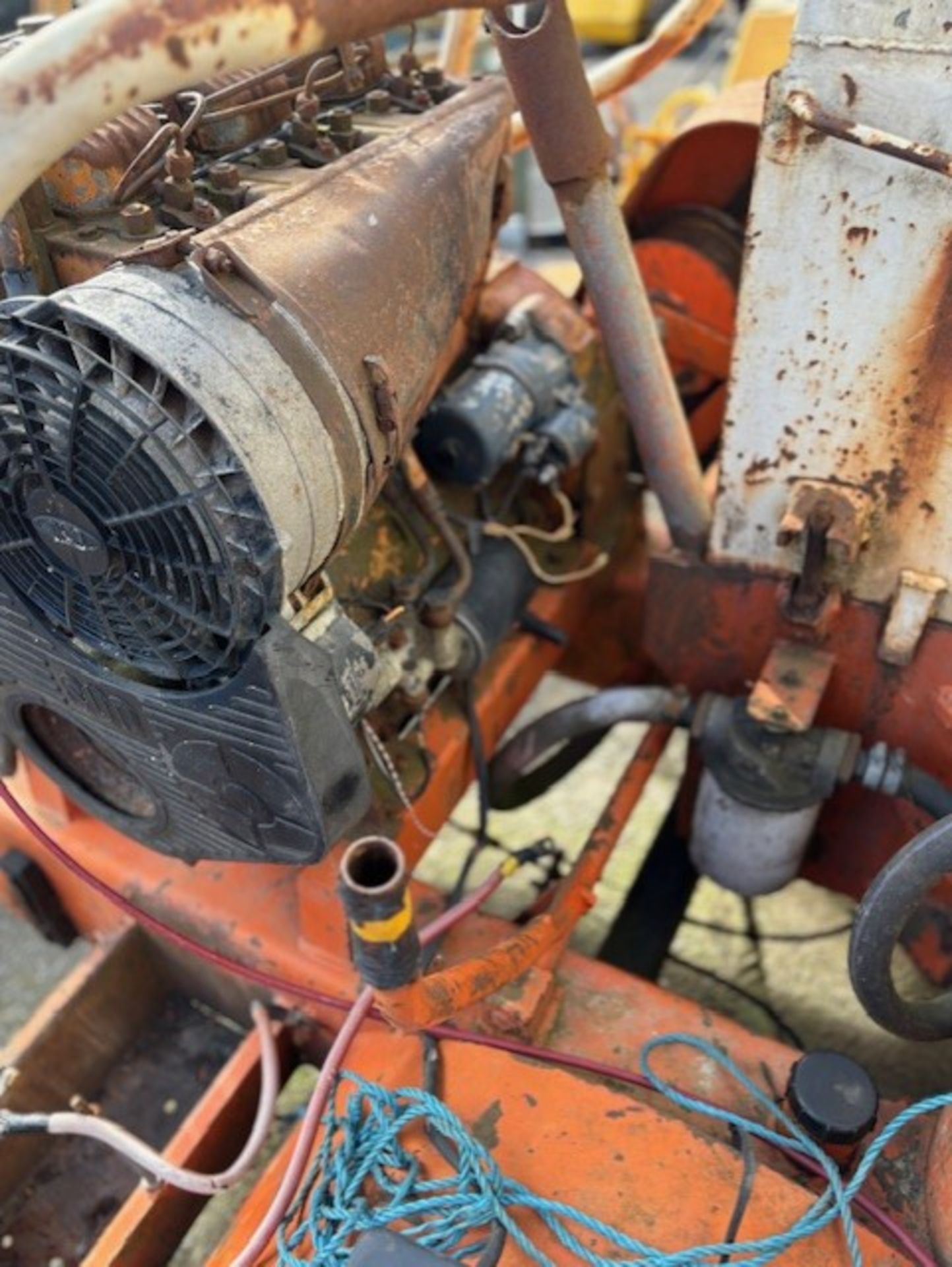 Wood chipper with big 3 cylinder diesel engine engine is free and moving needs some wiring work - Image 4 of 8