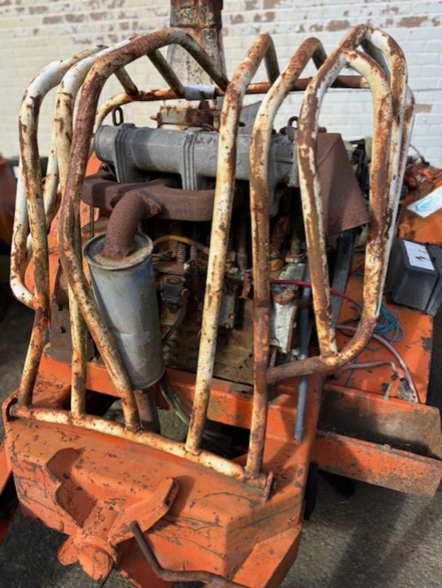 Wood chipper with big 3 cylinder diesel engine engine is free and moving needs some wiring work - Image 3 of 8