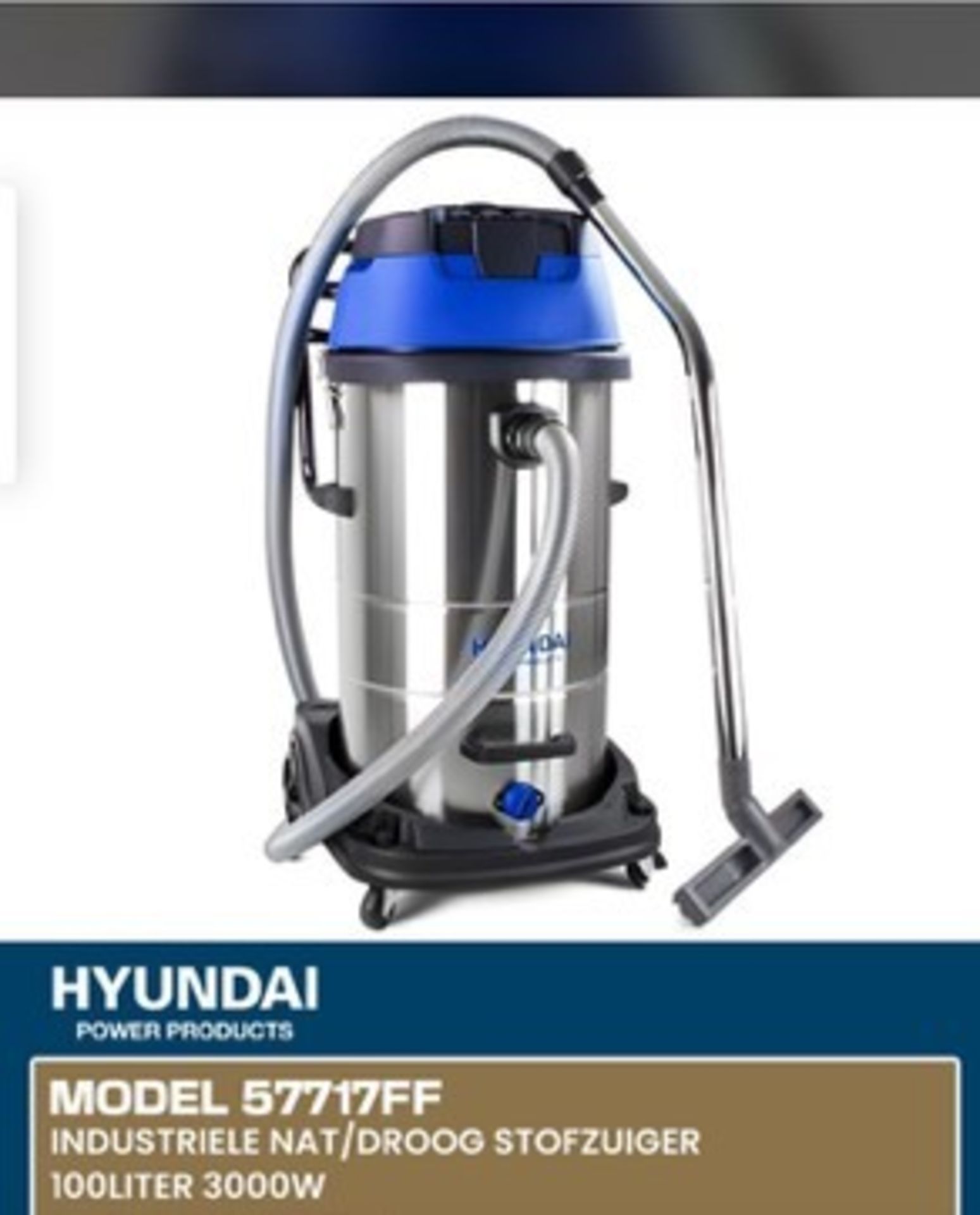 Hyundai 57717FF triple motor wet and dry 100 litre vacuum still in box all brand new these are not