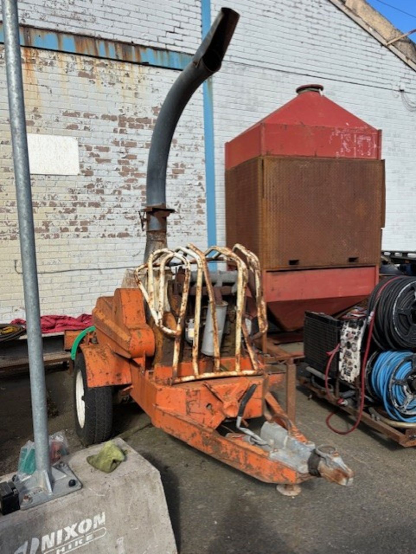 Wood chipper with big 3 cylinder diesel engine engine is free and moving needs some wiring work - Image 2 of 8