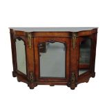 A WALNUT MARBLE TOP CREDENZA MID 19TH CENTURY 92 x 152 x 49 cm