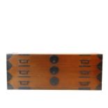 JAPANESE KATANA-DANSU SWORD CHEST 19TH CENTURY  with three drawers 43cm x 113cm x 20cm PROVENANCE: