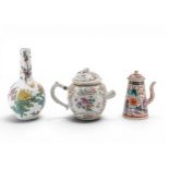 A CHINESE FAMILLE ROSE BOTTLE VASE REPUBLIC PERIOD (1912-1949) 19cm high; together with A CHINESE