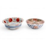 TWO JAPANESE IMARI BOWLS EDO / MEIJI PERIOD. 19TH CENTURY one bears an apocryphal Ming Chenghua mark