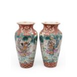A LARGE PAIR OF JAPANESE IMARI VASES MEIJI PERIOD (1868-1912) decorated with warriors in a