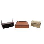 A VICTORIAN MAHOGANY WRITING BOX the hinged top tilting on an adjustable easel stand (9 x 36 x 26
