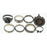 Collection of jewellery, including a white stone set eternity ring marked '9CT SIL', six variously m