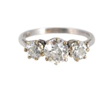 A DIAMOND THREE STONE RING