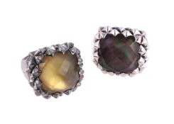 STEPHEN WEBSTER, TWO 'SUPERSTUD' SILVER RINGS