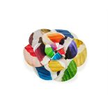 CHANEL, CAMELIA, COLOURAM, A BROOCH/PIN