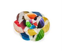 CHANEL, CAMELIA, COLOURAM, A BROOCH/PIN
