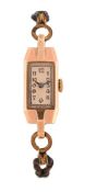 A LADY'S 9 CARAT GOLD ART DECO WRISTWATCH