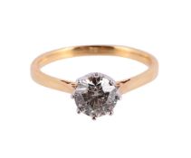 A DIAMOND SINGLE STONE RING