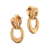 A PAIR OF REEDED EARRINGS
