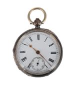 UNSIGNED, A SILVER OPEN FACE POCKET WATCH