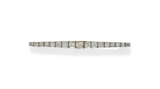 A DIAMOND BAR BROOCH