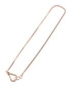 A FLATTENED LINK WATCH CHAIN/ NECKLACE