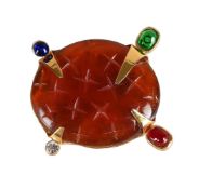 DAUM, 'CARAM', A PASTE SET BROOCH