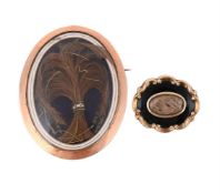 TWO ANTIQUE MOURNING BROOCHES