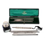 A COLLECTION OF SILVER DIP PENS