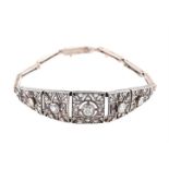 AN ART DECO DIAMOND AND SAPPHIRE BRACELET