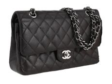 CHANEL, CLASSIC FLAP, A BROWN CHOCOLATE LAMBSKIN HANDBAG