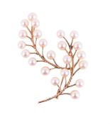 A CULTURED PEARL SPRAY BROOCH