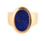 A LAPIS LAZULI DRESS RING