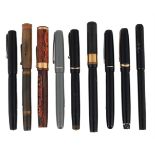 WATERMAN, NINE FOUNTAIN PENS