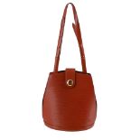LOUIS VUITTON, CLUNY A TAN EPI LEATHER HANDBAG