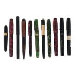 ELEVEN ASSORTED FOUNTAIN PENS